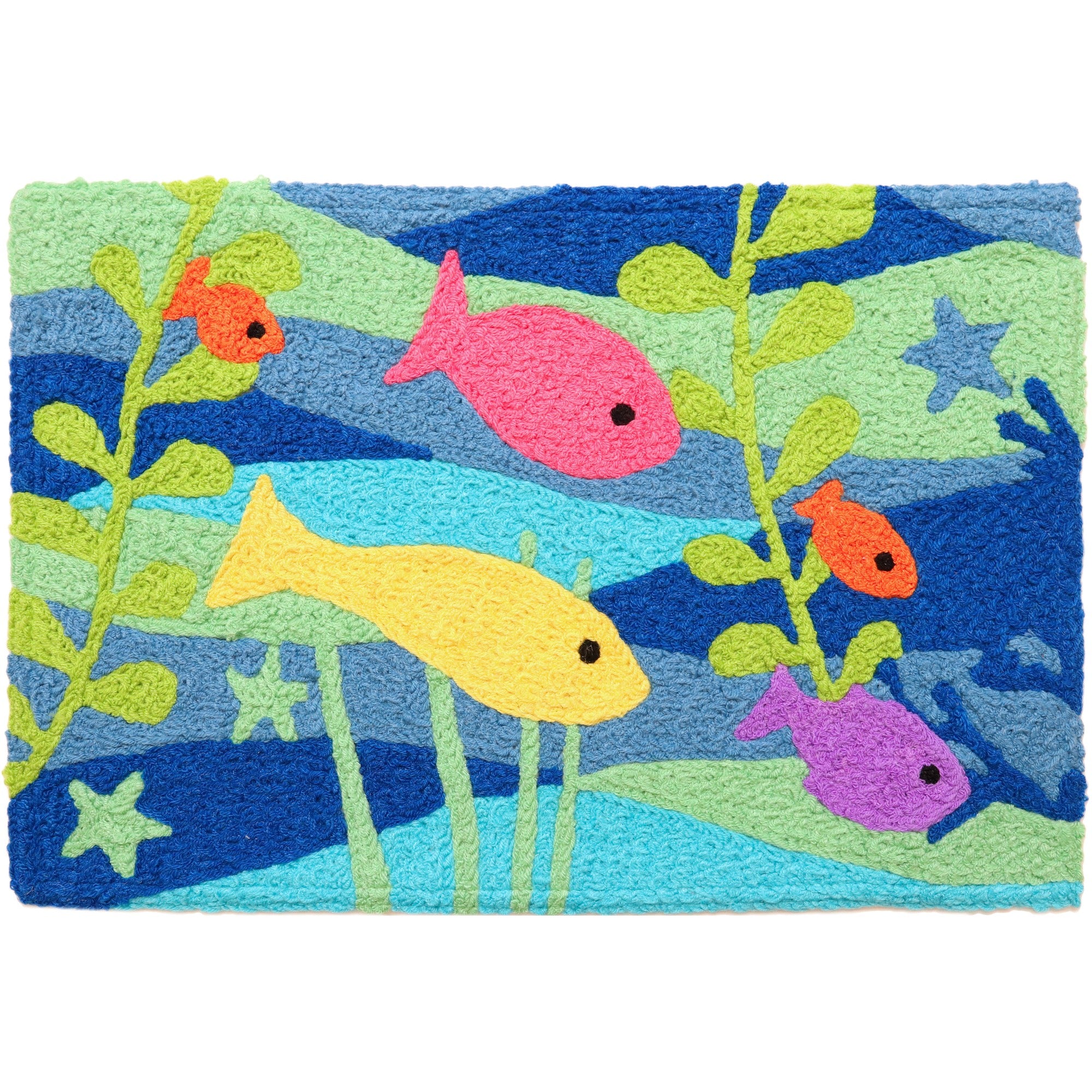 Jellybean Colorful Swimmers 20"x30" Washable Accent Rug