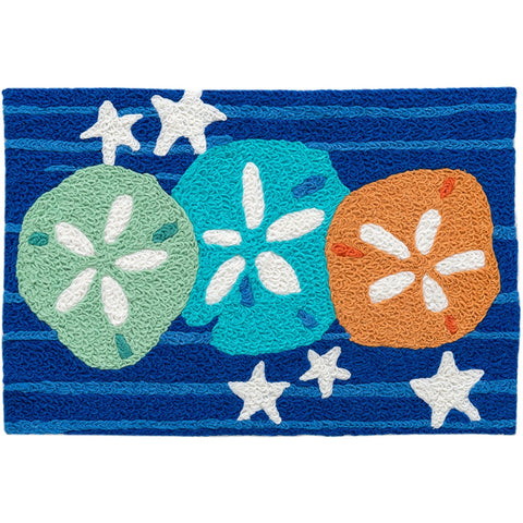 Multi-Colored Sand Dollars Jellybean Accent Washable Rug 20" x 30"