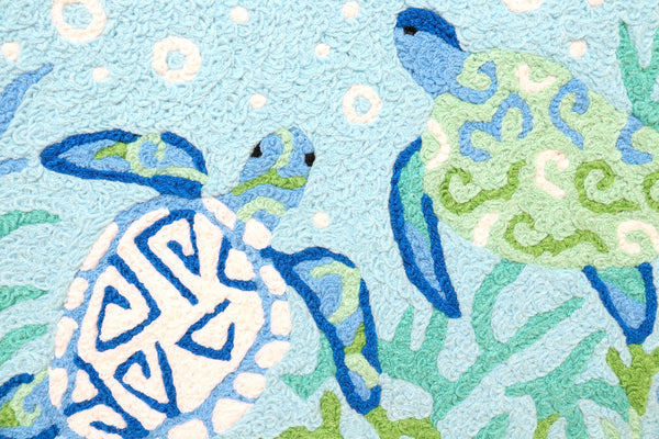 Jellybean Colorful Sea Turtles 20"x30" Washable Accent Rug