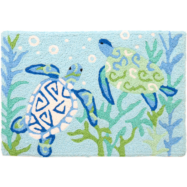 Jellybean Colorful Sea Turtles 20"x30" Washable Accent Rug