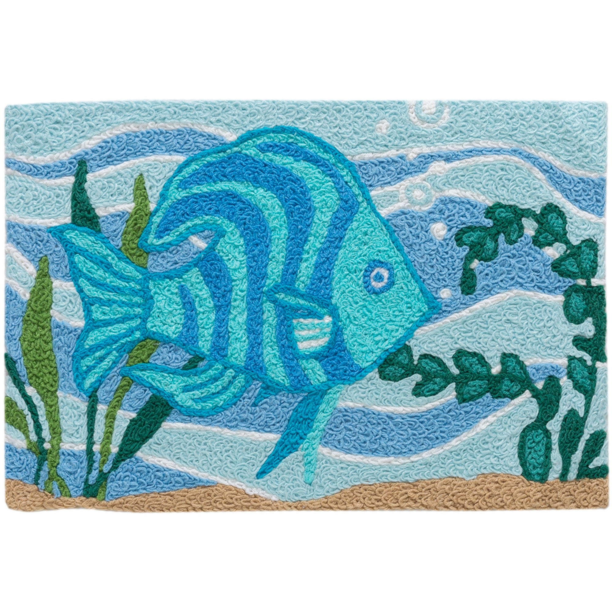 Undersea Tranquility Jellybean Accent Washable Rug 20" x 30"