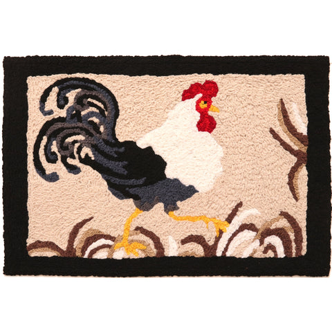 Fancy Rooster Jellybean Washable Accent Rug 20"x30"