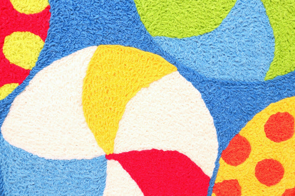Jellybean Beach Balls 20"x30" Washable Accent Rug