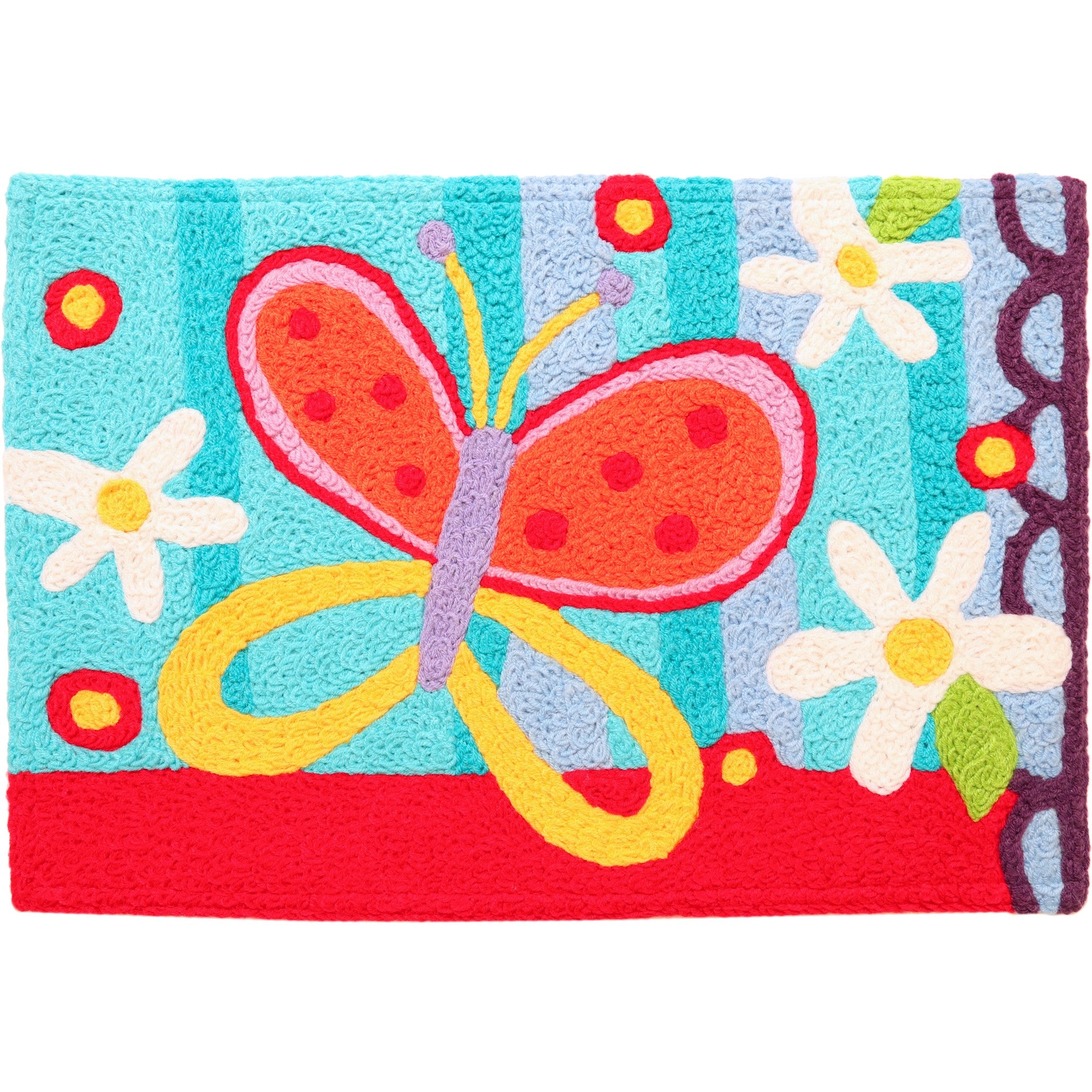 Jellybean Beautiful Butterfly 20"x30" Washable Accent Rug