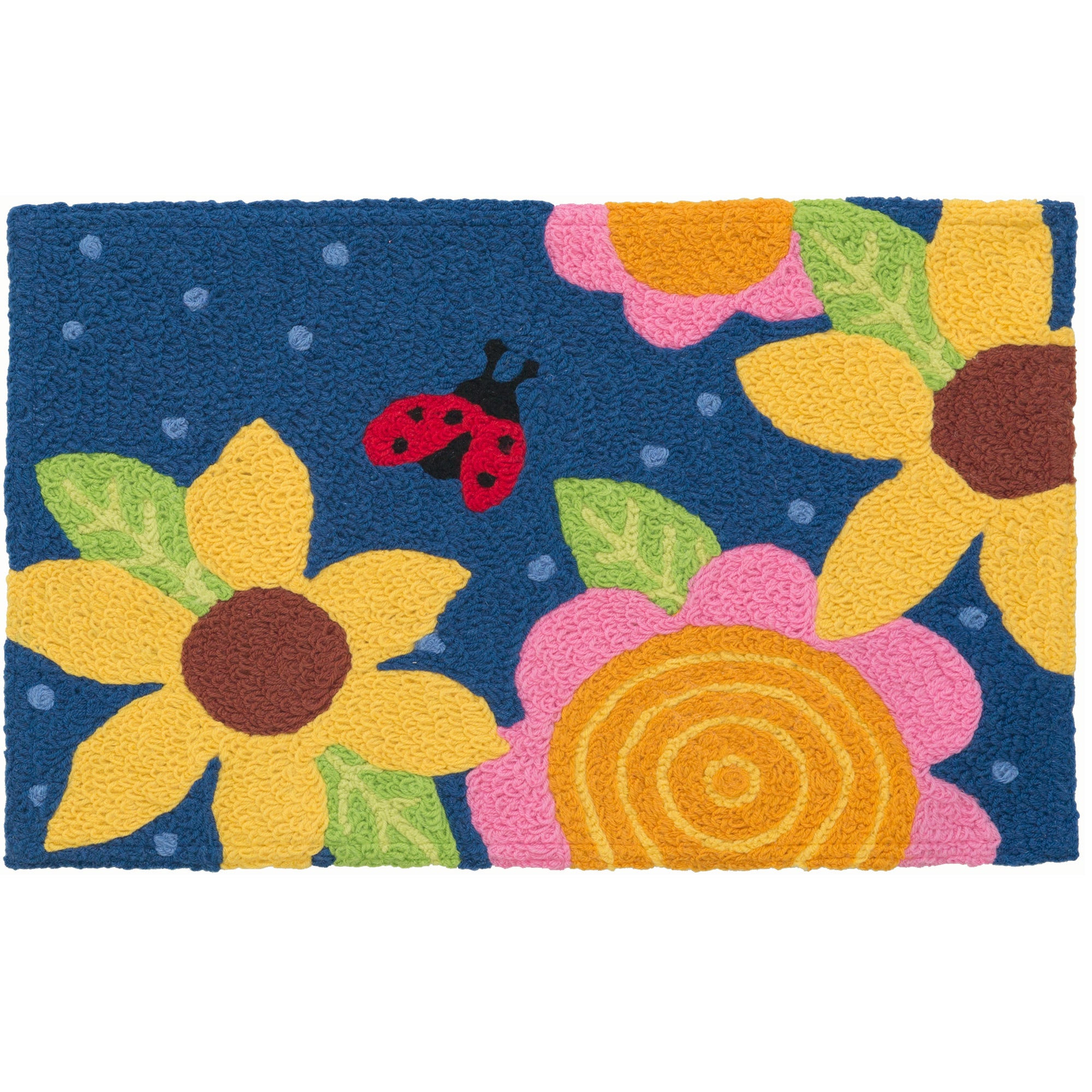 Jellybean Golden Garden & Ladybug 20"x30" Washable Accent Rug