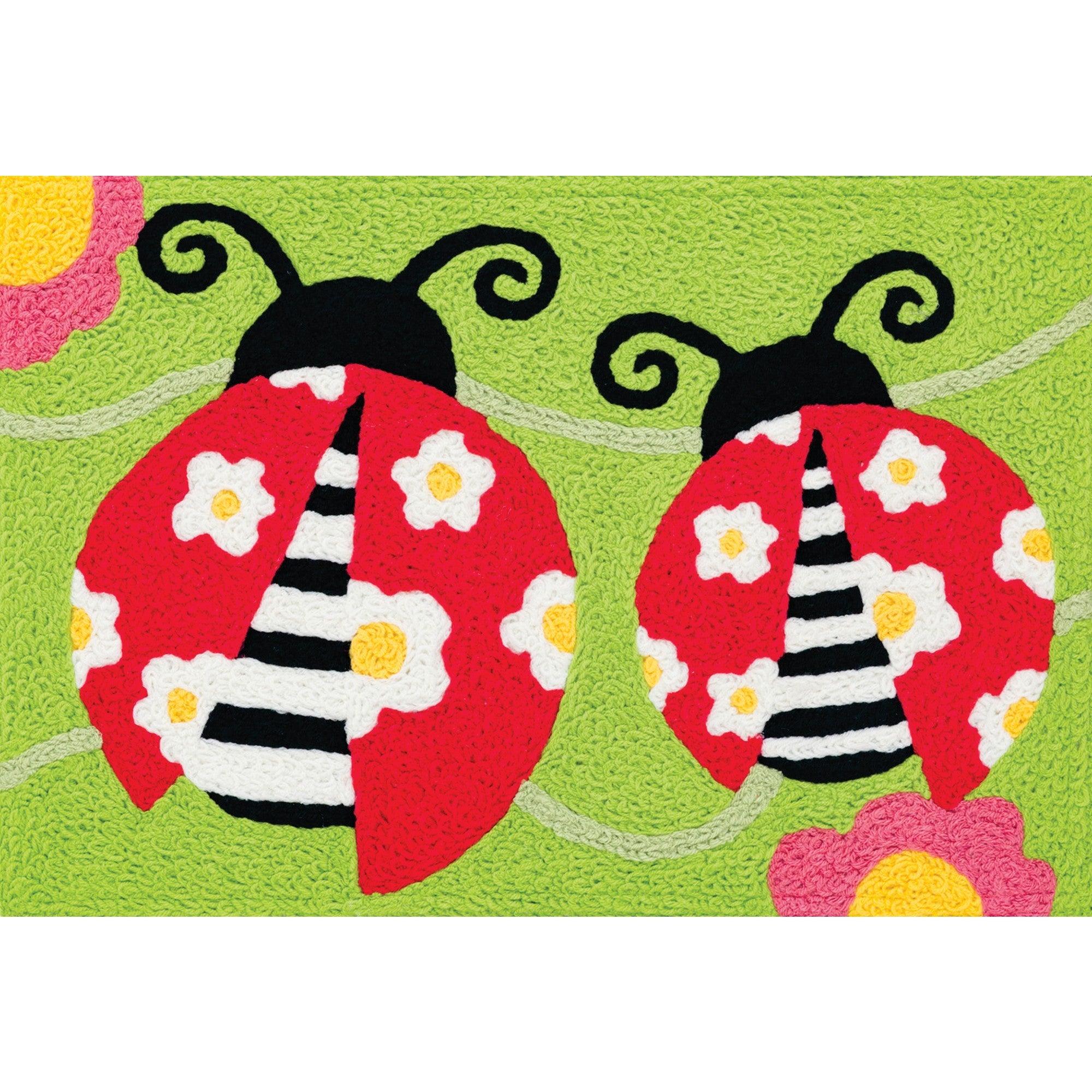 Jellybean Cherry Cherry Ladybugs 20"x30" Washable Accent Rug