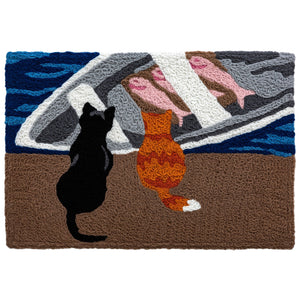 Fresh Catch Cats Jellybean Washable Accent Rug 20" x 30"