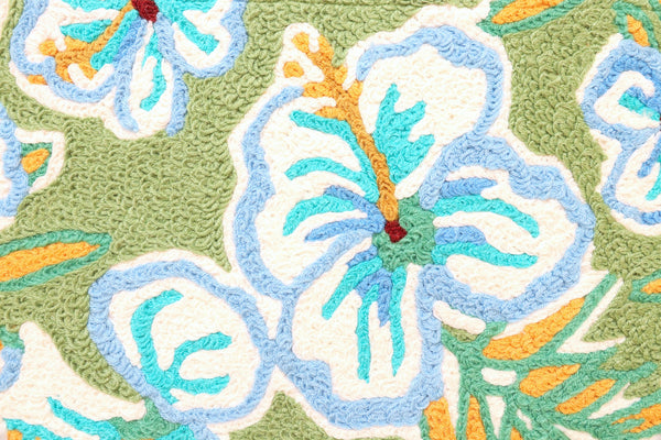 Jellybean Tropical Hibiscus 20"x30" Washable Accent Rug