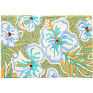 Jellybean Tropical Hibiscus 20"x30" Washable Accent Rug