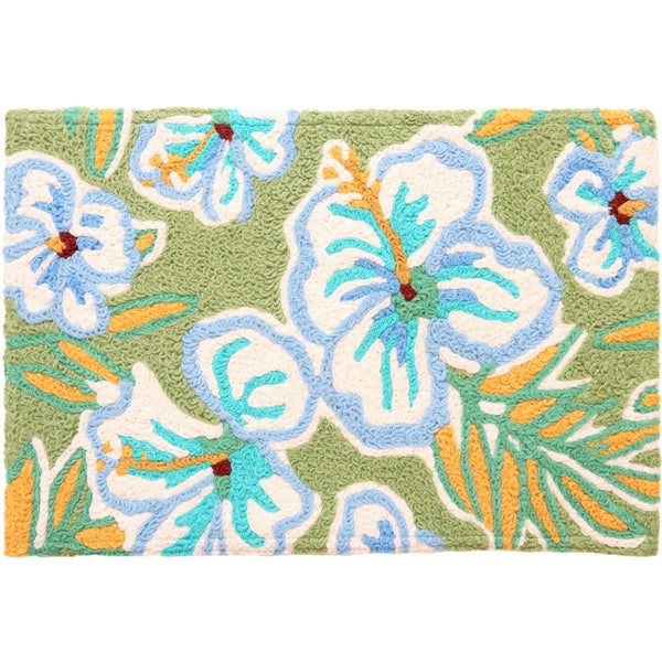 Jellybean Tropical Hibiscus 20"x30" Washable Accent Rug