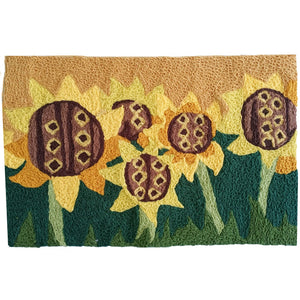 Summer Sunflowers Jellybean Washable Accent Rug 20" x 30"