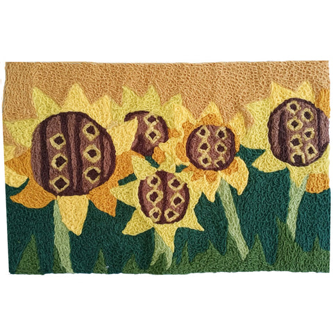 Summer Sunflowers Jellybean Washable Accent Rug 20" x 30"