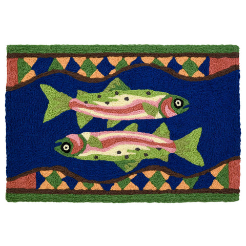 Trout Couple Jellybean Accent Washable Rug 20"x 30"