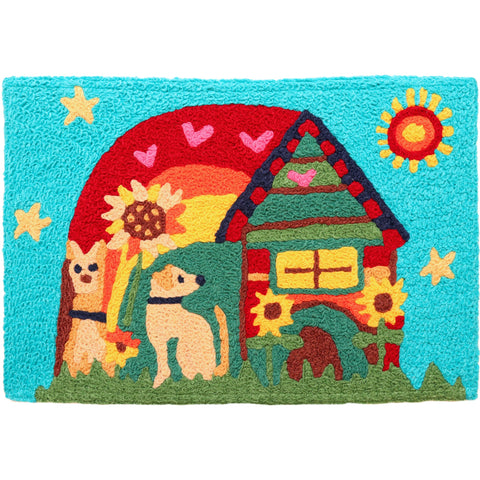Jellybean Peace, Love, Dog 20"x30" Washable Accent Rug