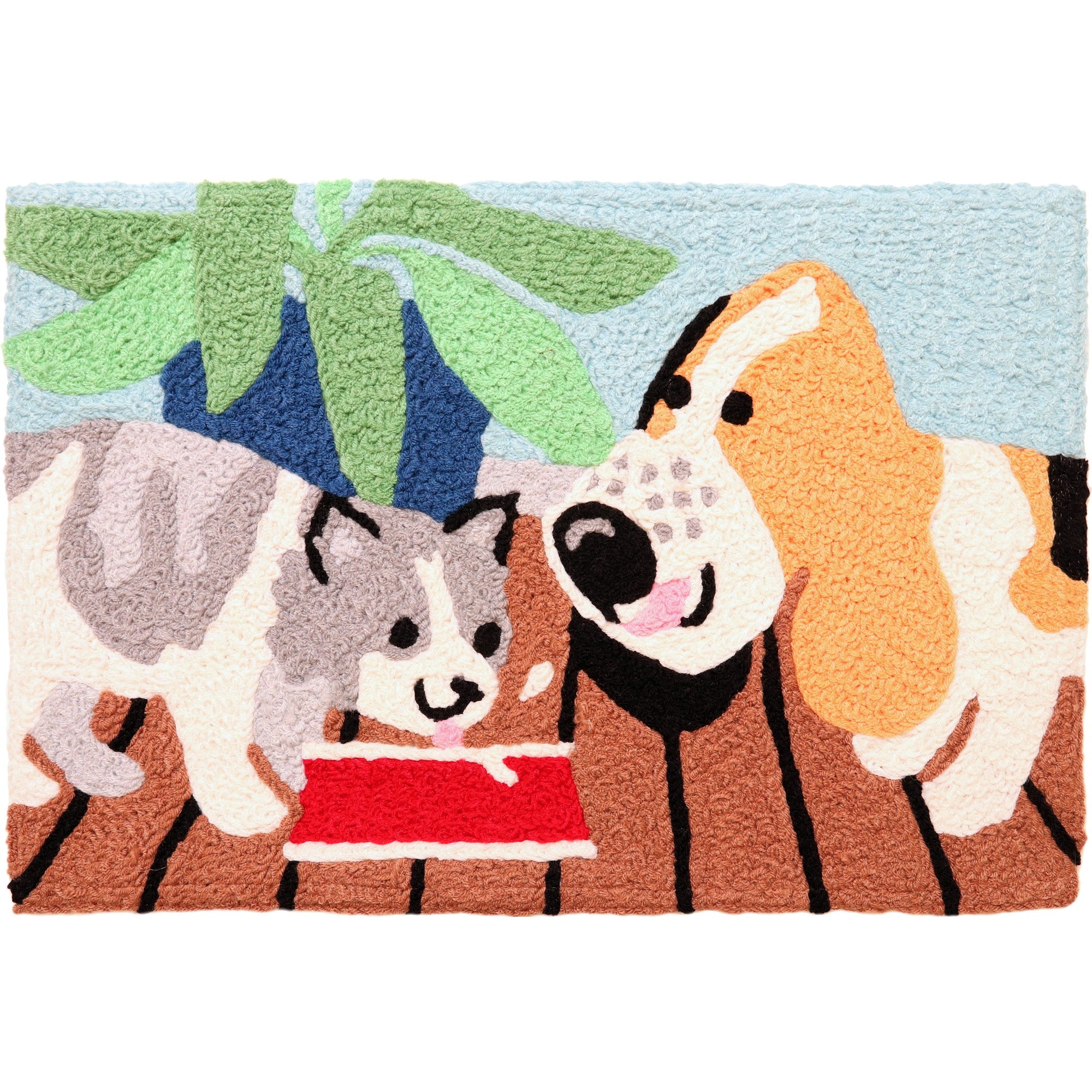 Jellybean Around The Water Bowl 20"x30" Washable Accent Rug