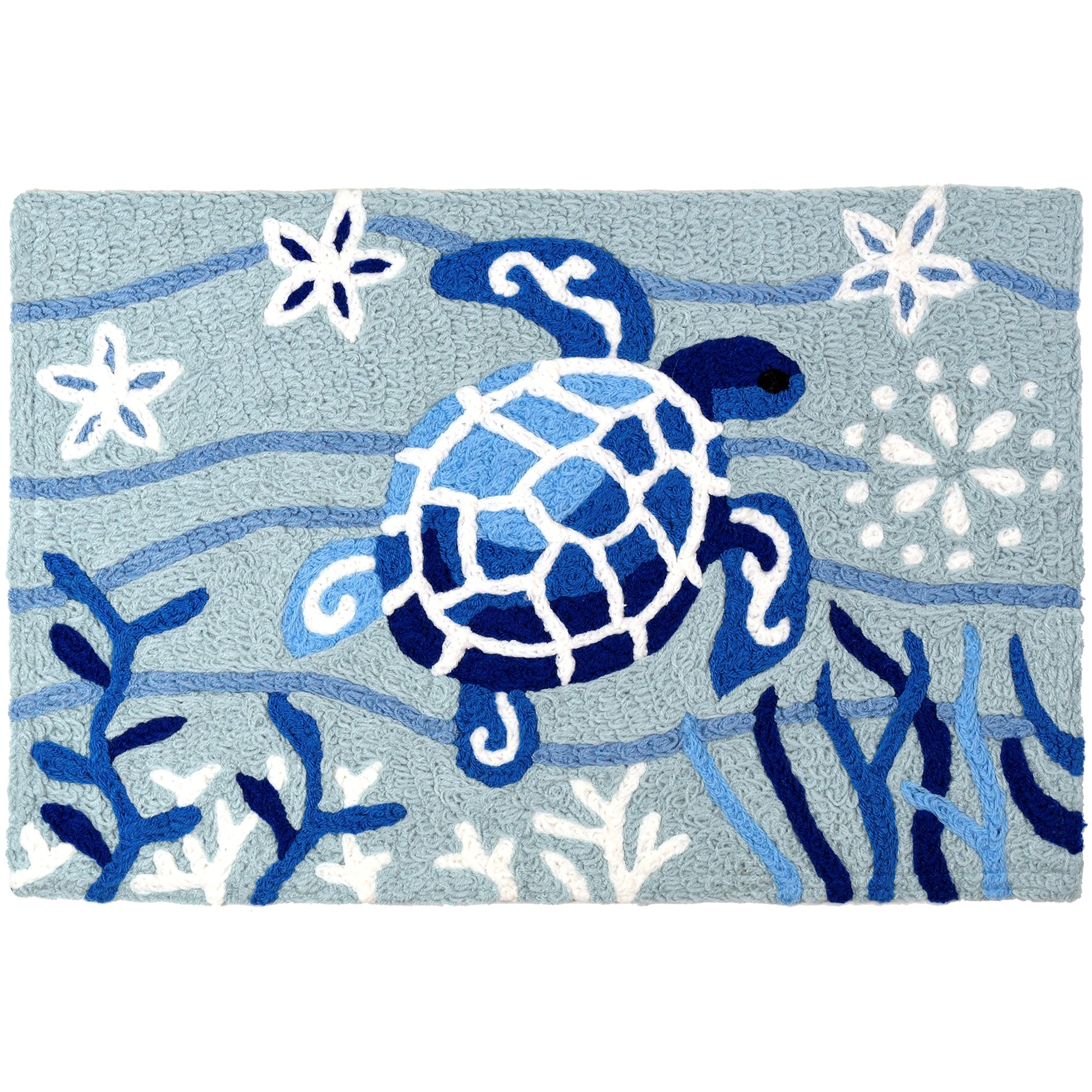 Blue Turtle  Jellybean Accent Washable Rug 20" x 30"