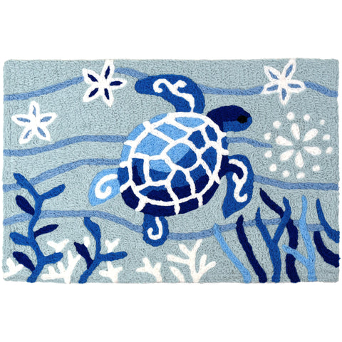 Blue Turtle  Jellybean Accent Washable Rug 20" x 30"