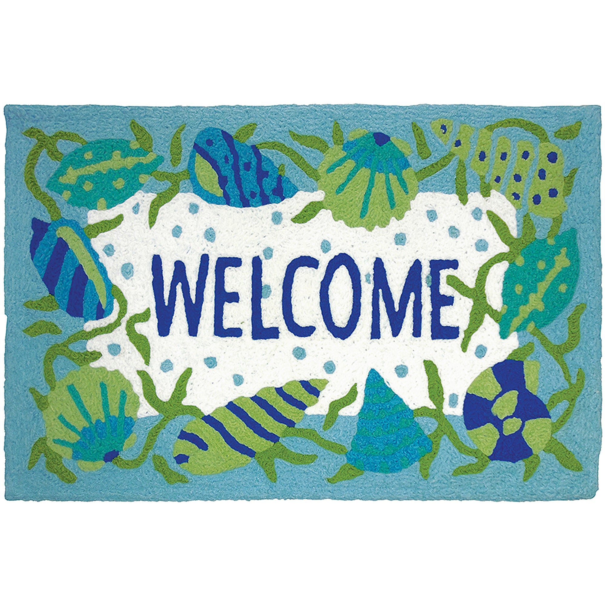 Beach Welcome Jellybean 20"x30" Washable Accent Rug