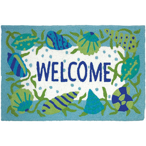 Beach Welcome Jellybean 20"x30" Washable Accent Rug