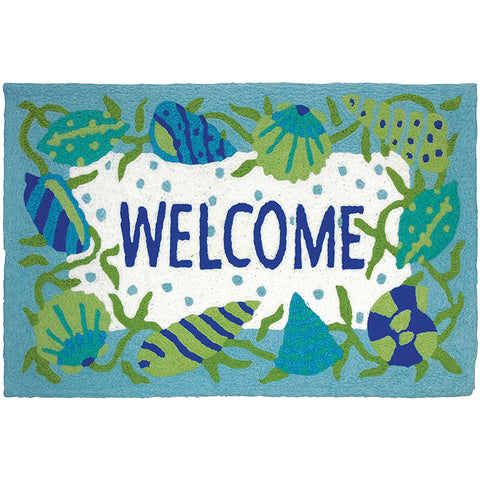 Beach Welcome Jellybean 20"x30" Washable Accent Rug