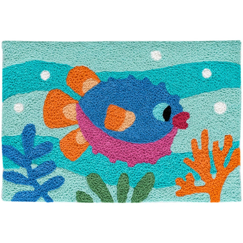 Funny Fish Lips Jellybean Accent Washable Rug 20" x 30"