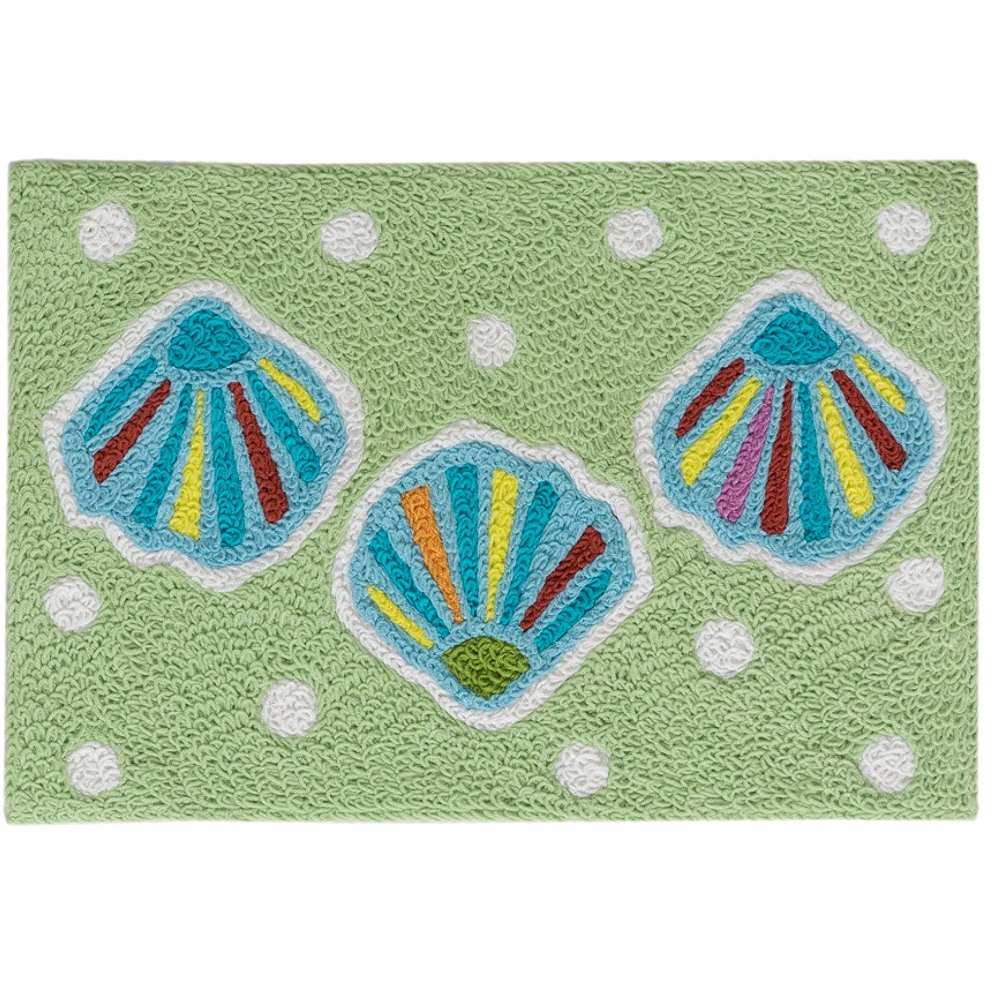 Multi-Colored Clam Shells Jellybean Accent Washable Rug 20" x 30"