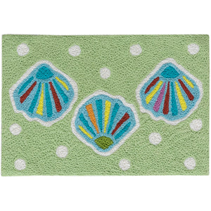 Multi-Colored Clam Shells Jellybean Accent Washable Rug 20" x 30"