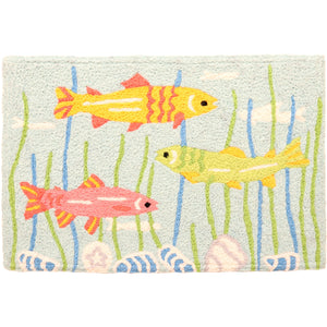 Jellybean Candy Colored Fish 20"x30" Washable Accent Rug