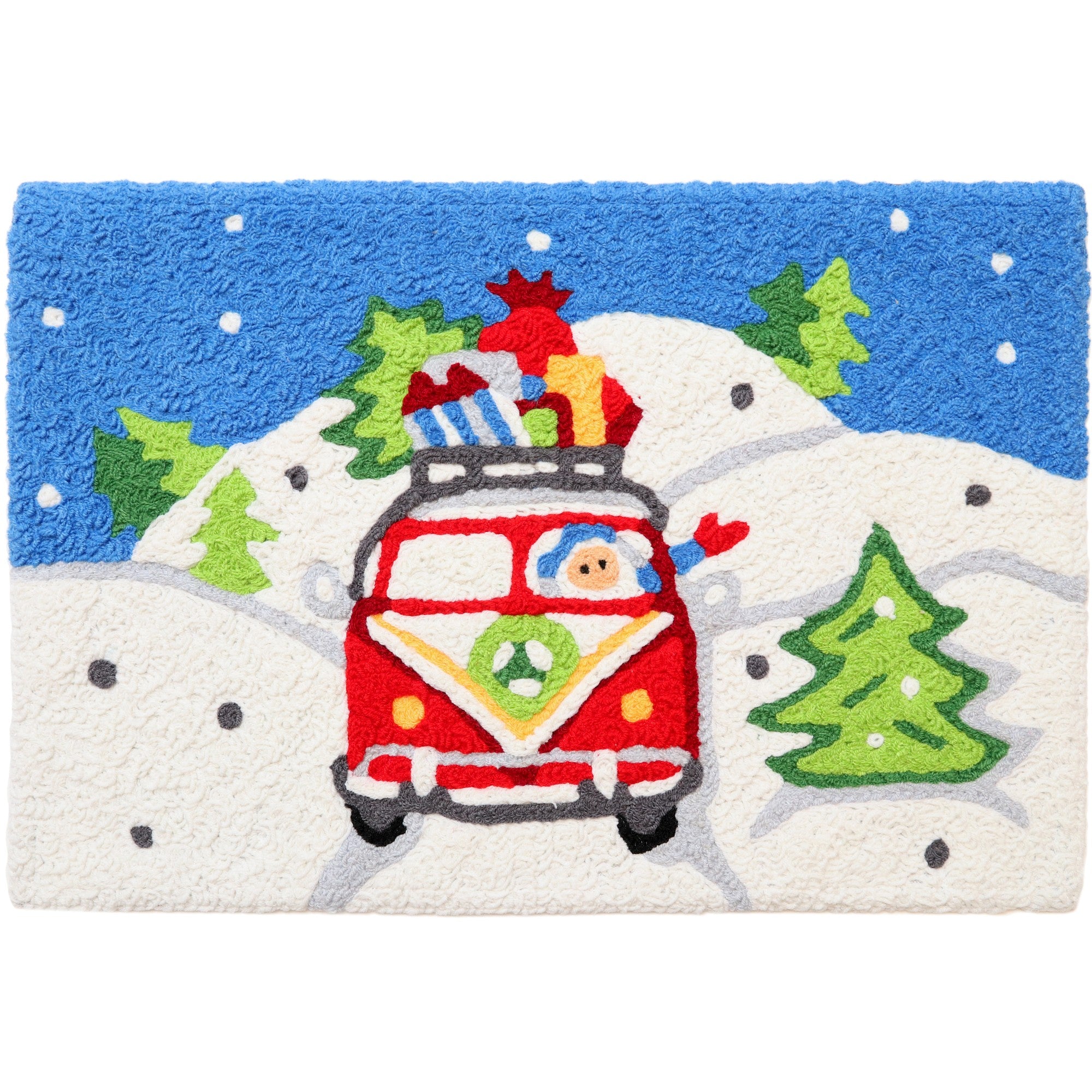 Santa's Peace Van Jellybean Rug Accent Washable Rug 20"x 30"