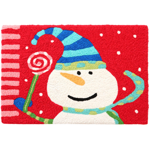 Snowman & Lollipop Jellybean Rug Accent Washable Rug 20"x 30"