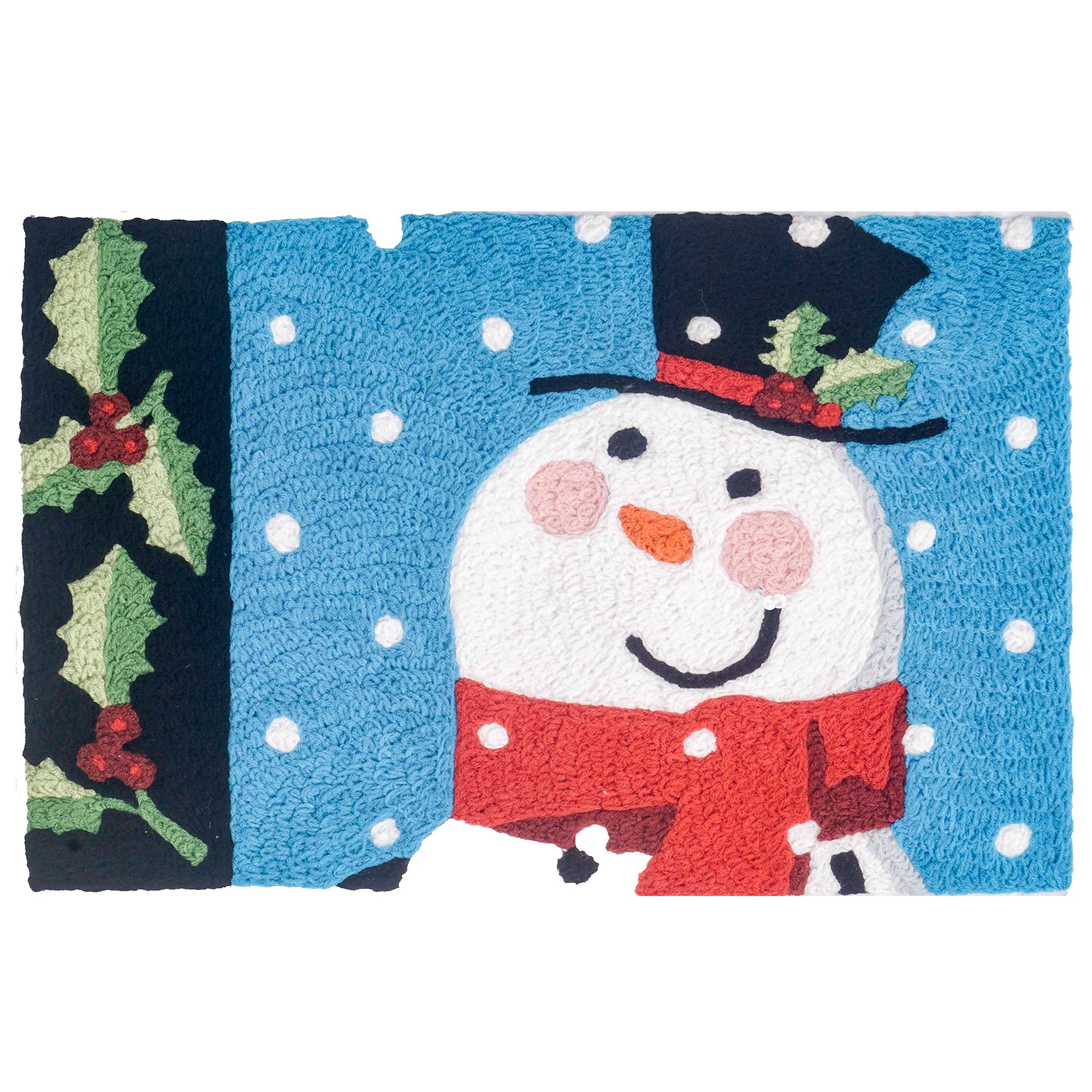 Holly Jolly Snowman Jellybean Washable Accent Rug 20" x 30"