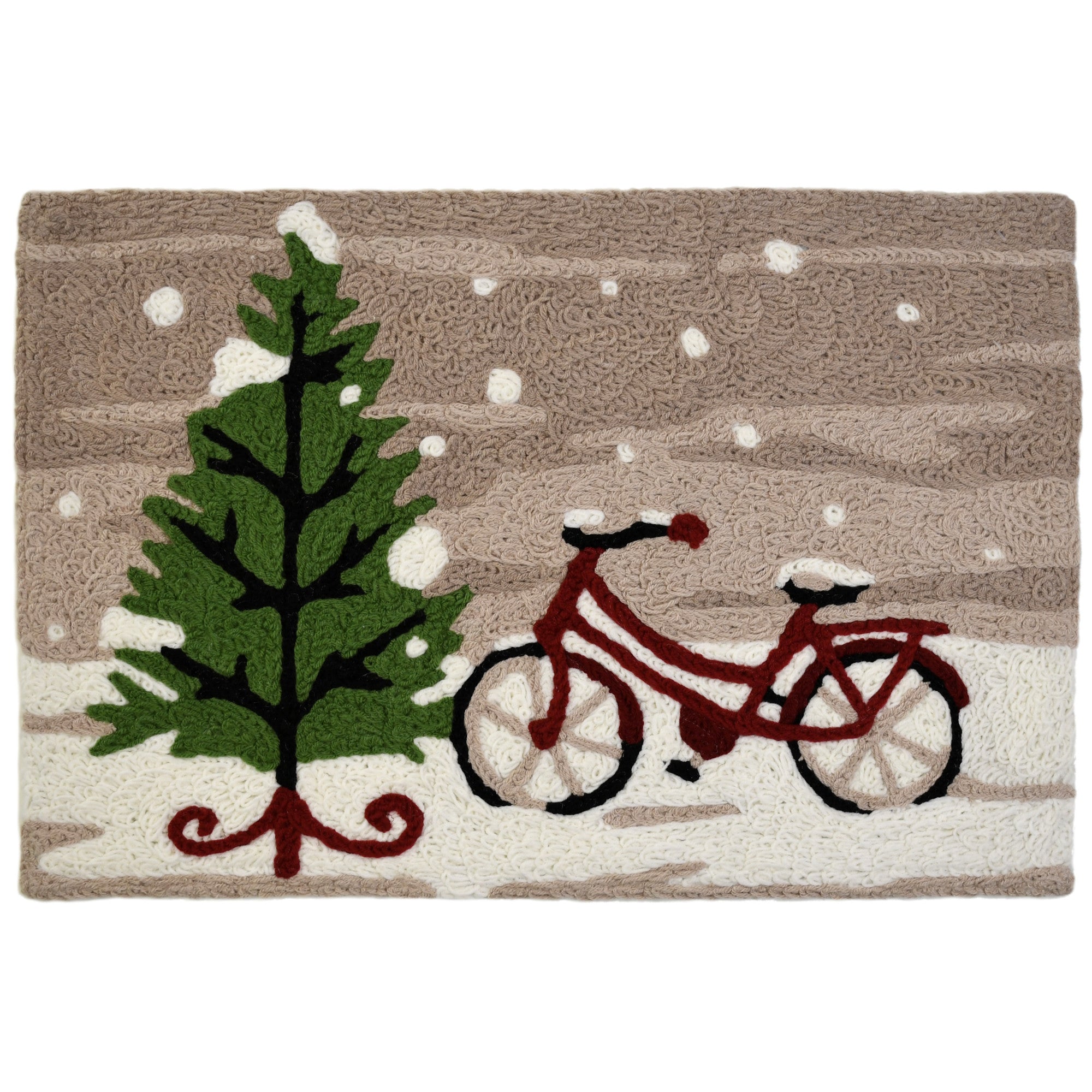 Cycling Home for Christmas Jellybean Washable Accent Rug 20" x 30"