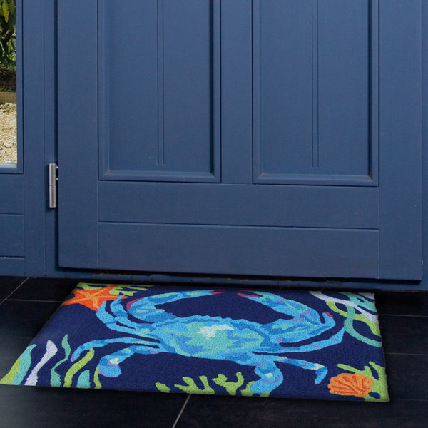 Deep Blue Crab  20" X 30" Jellybean Rug