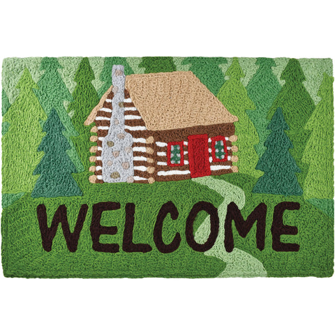 Welcome To The Cabin  20" X 30" Jellybean Rug