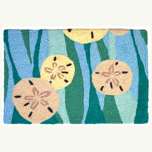 Sand Dollars and Waves  20" X 30" Jellybean Rug