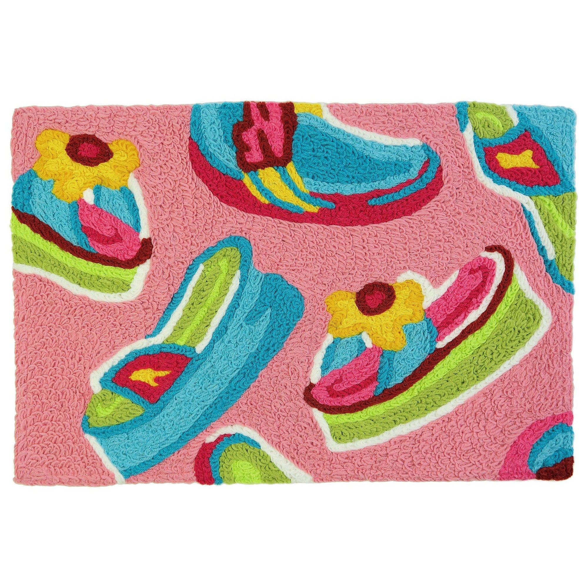 Beach Party Sandals Jellybean Accent Rug 20" x 30" Door Mat