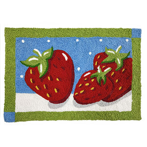 Strawberry Patch Jellybean Rug 20"x 30" Accent Washable Rug
