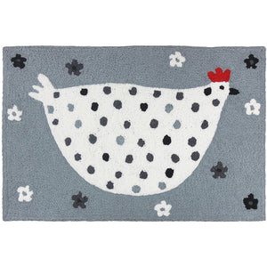 Cool Grey Chick  20" X 30" Jellybean Rug