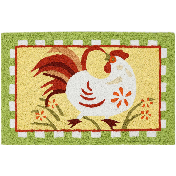 Jellybean Kitchen Chicken 20"x30" Washable Accent Rug