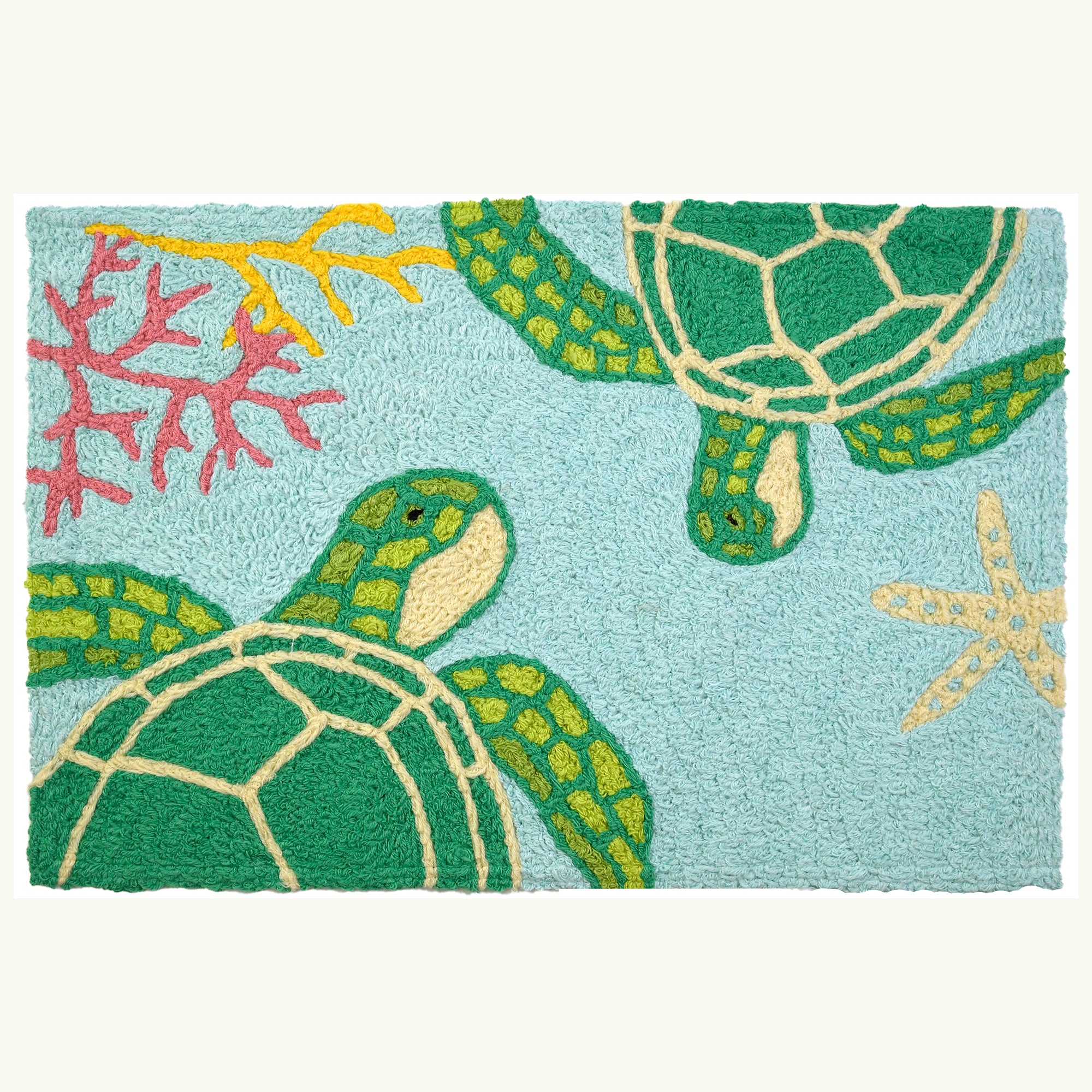 Floating Sea Turtles  20" X 30" Jellybean Rug