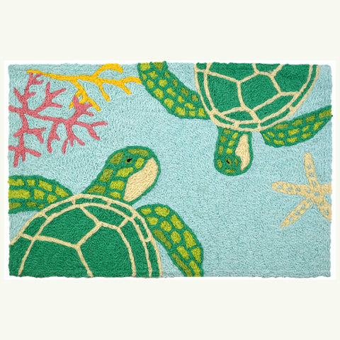 Floating Sea Turtles  20" X 30" Jellybean Rug