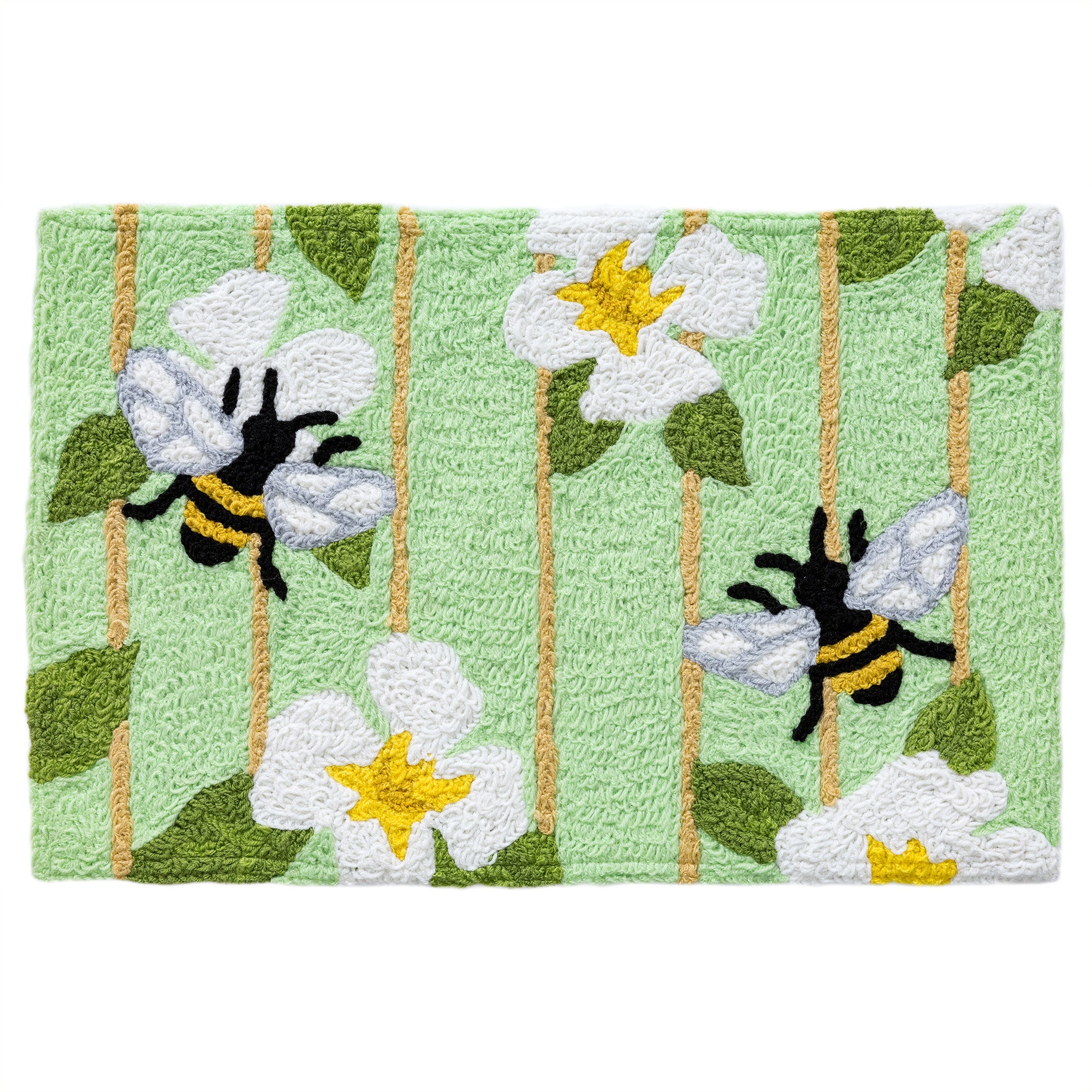 Set of 2, Yellow Flowers Bee Spring Summer Home Decor Low-Profile Kitc –  Modern Rugs and Decor