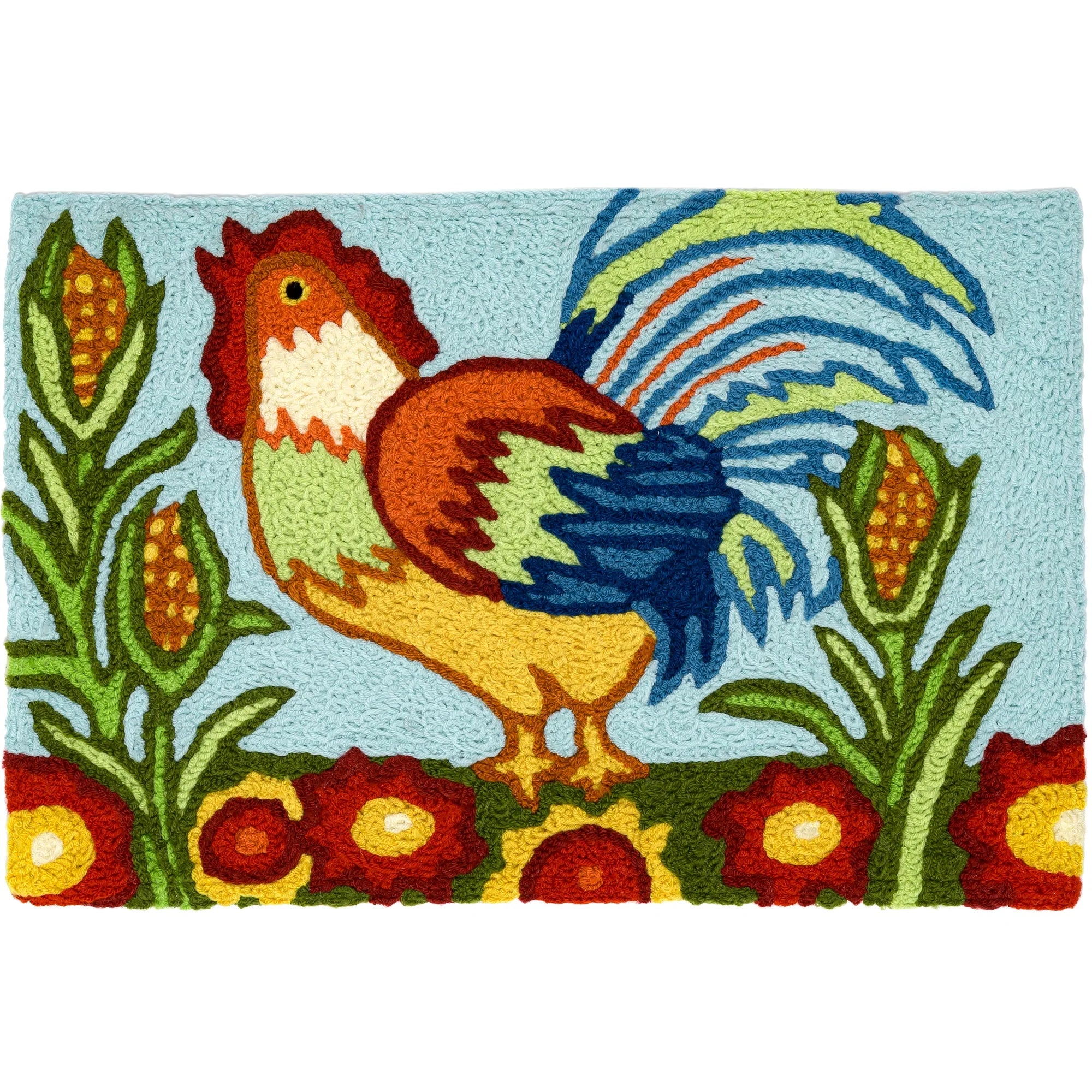Jellybean Country Rooster  20"x30" Washable Accent Rug