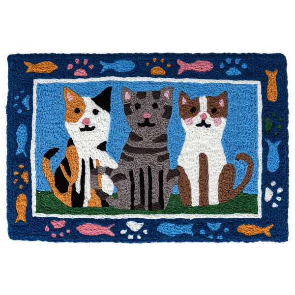 Kitty Kousins Cat Themed Jellybean Accent Rug 20" x 30" Door Mat