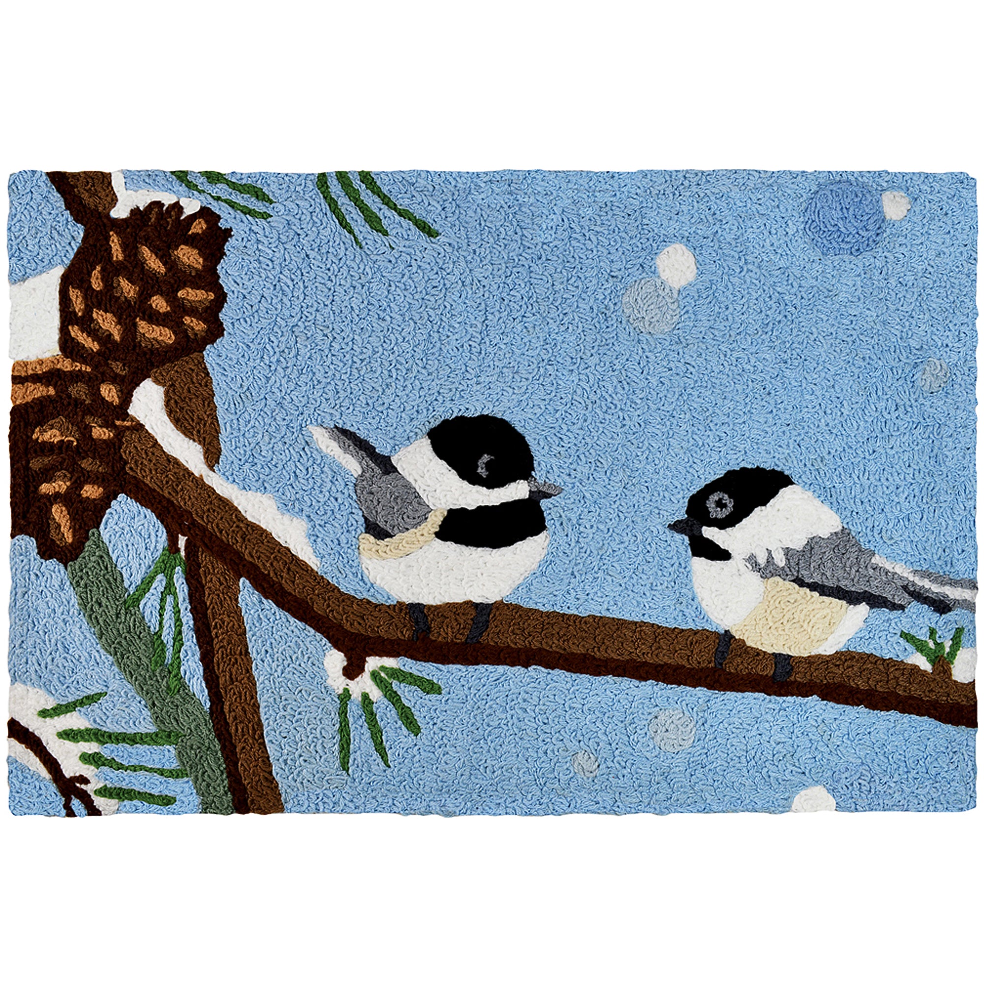 Chickadee & Pine Cone  20" X 30" Jellybean Rug