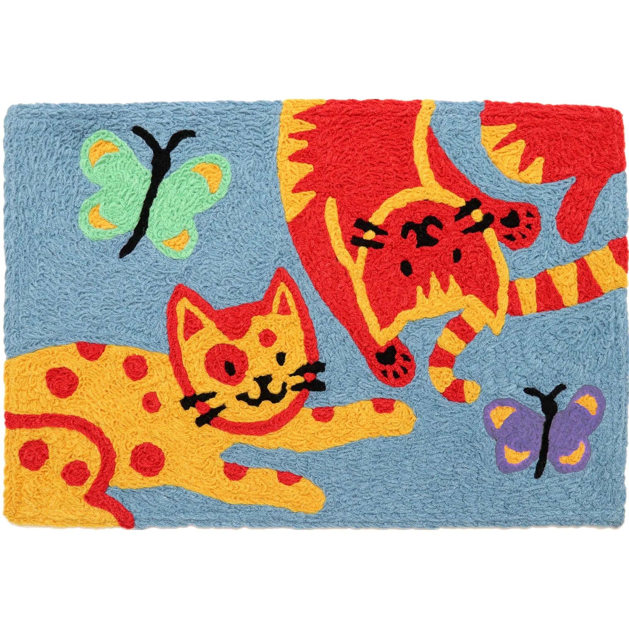 Jellybean Kitties and Butterflies 20"x30" Washable Accent Rug