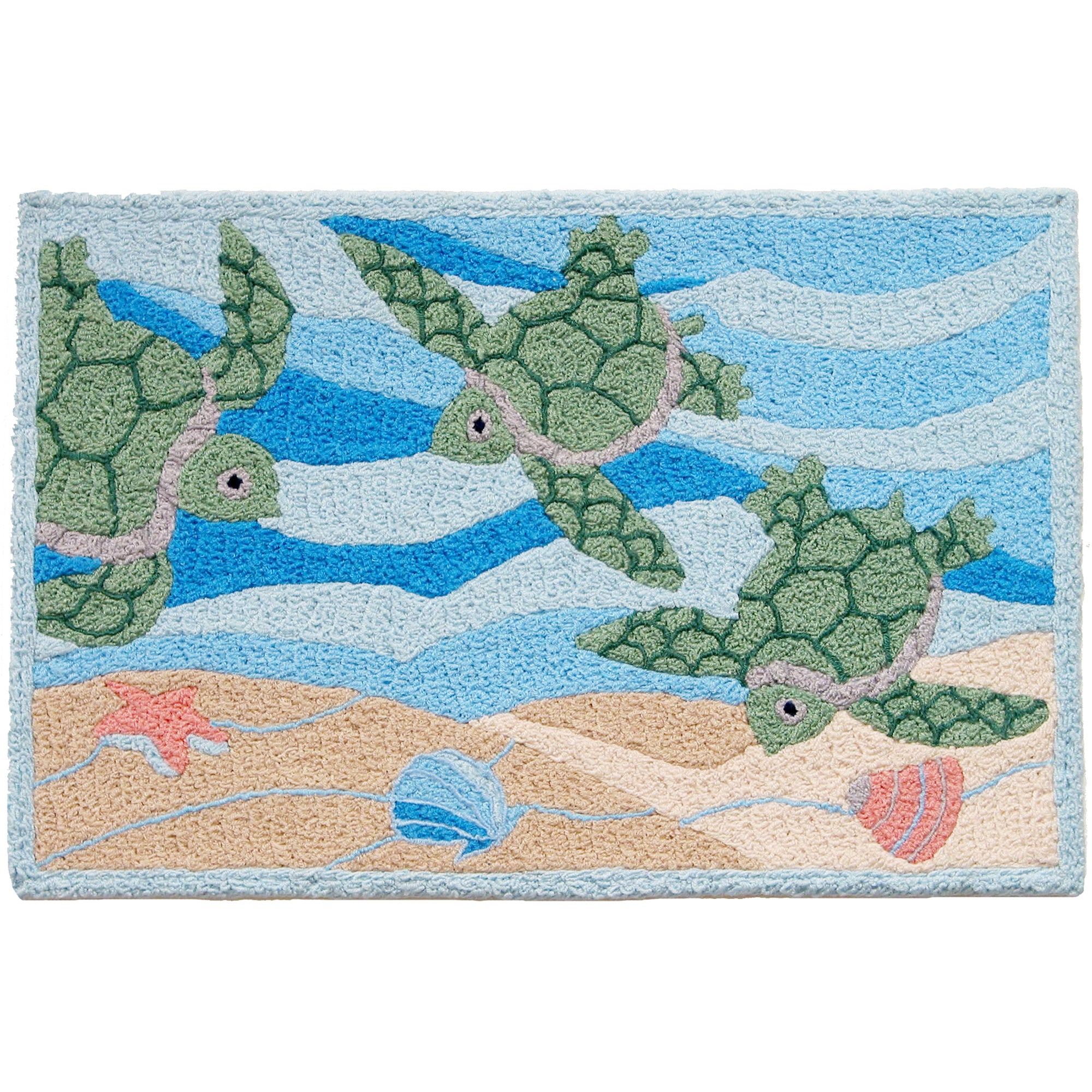 Turtles Swimming  20" X 30" Jellybean Rug