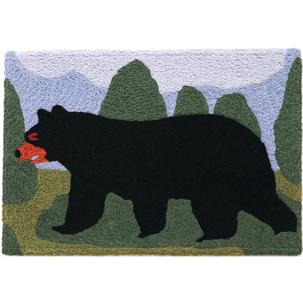 Jellybean Brown Bear in Mountains 20"x30" Washable Accent Rug