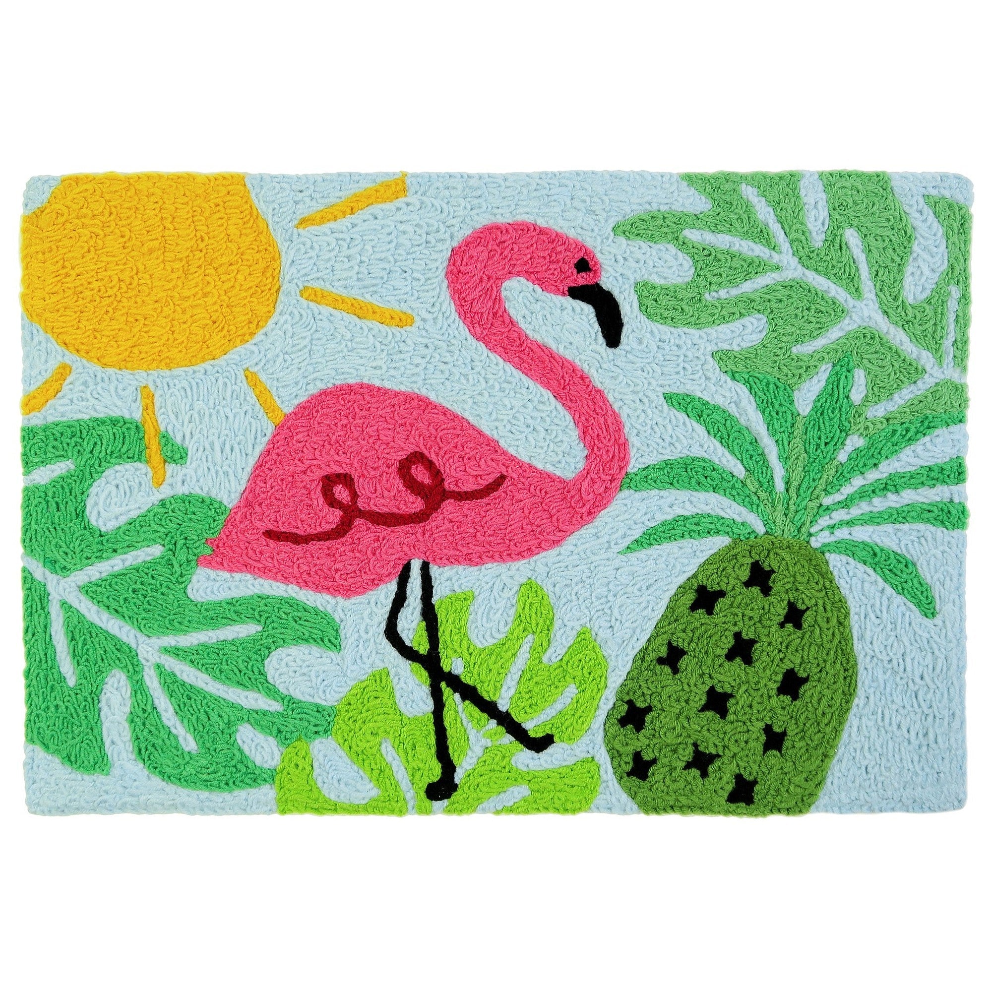 Summer Faves Flamingo Jellybean Accent Rug 20" x 30" Door Mat