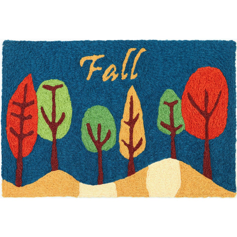 Fall Forest Jellybean Accent Rug with Trees Colorful Rug for Fall 20"x30" Doormat